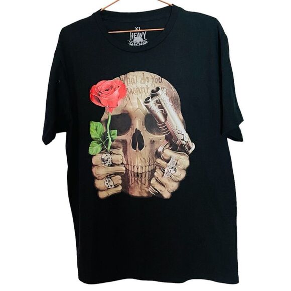 Vintage Other - EUC Vintage Black Graphic Skull Printed Oversized Tee XL